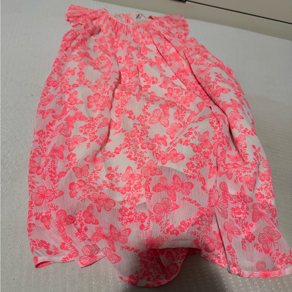 Divided Bright Pink Floral Kids Dress